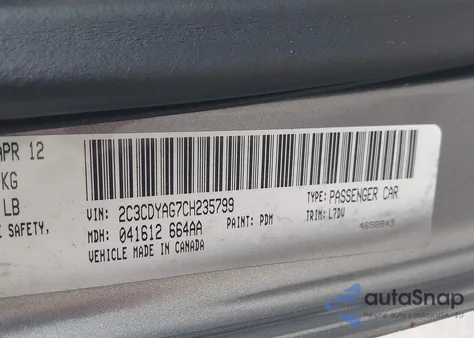 2012 Dodge Challenger Sxt from USA, damaged, VIN 2C3CDYAG7CH235799